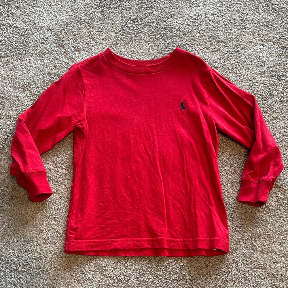 Polo by Ralph Lauren Kids Bright Red Long Sleeve Tee with Pony Logo